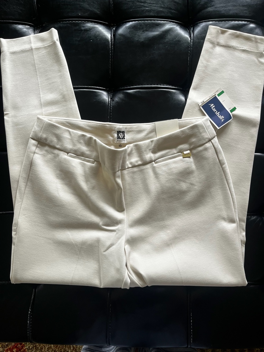Anne Klein Ivory Straight-Leg Dress Pants